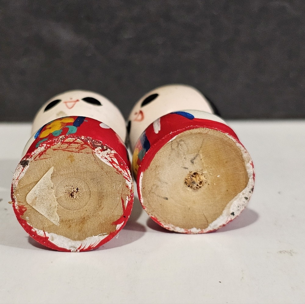 Vintage Korean Mini Kokeshi Dolls set of 2 - Picture 7 of 7